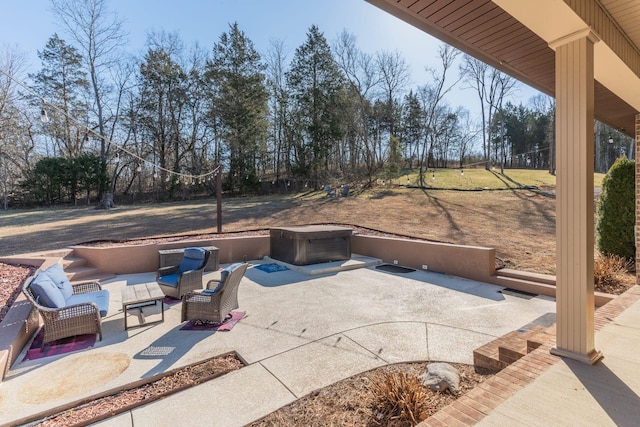 view of patio with an outdoor living space