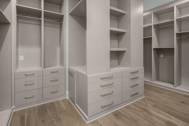 spacious closet with light wood-type flooring