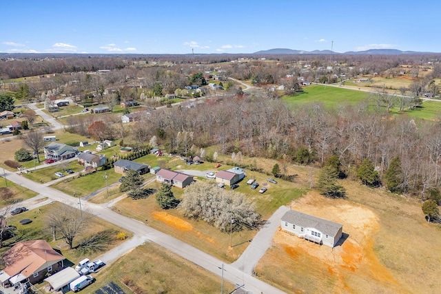 aerial view with a mountain view