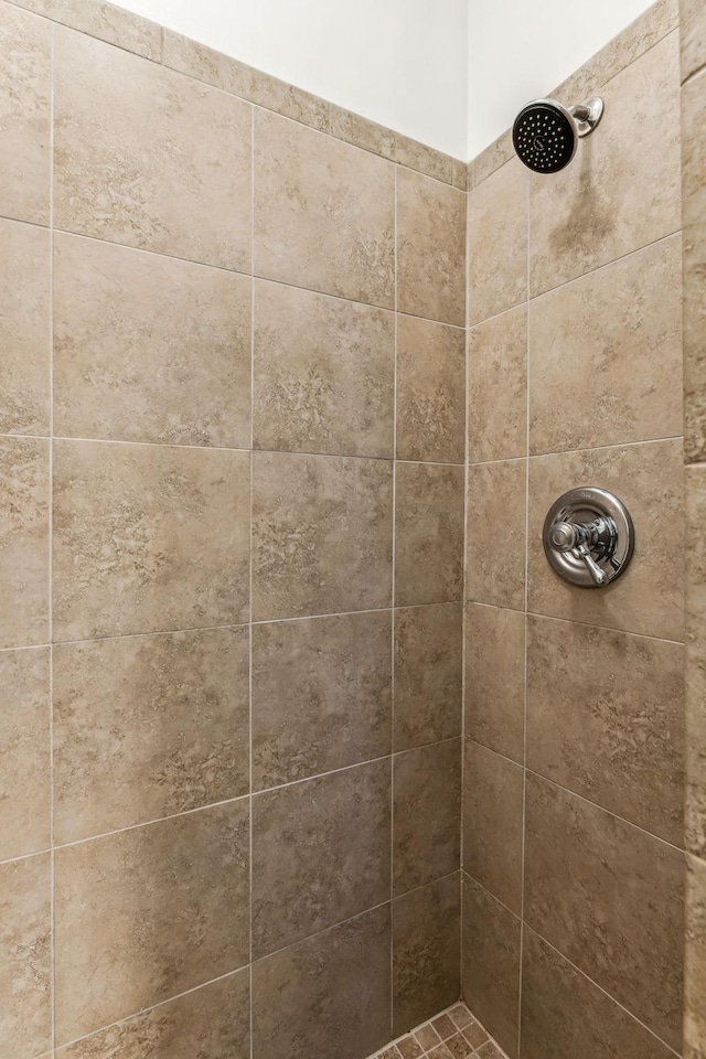 bathroom with tiled shower