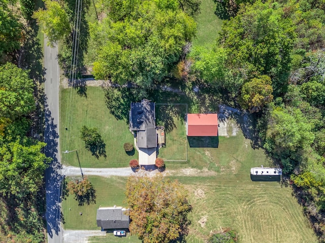 aerial view with a rural view