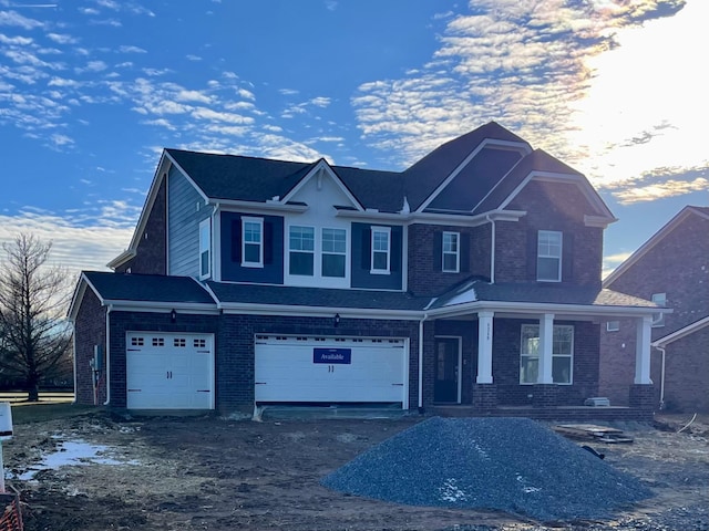 view of front of house with a garage