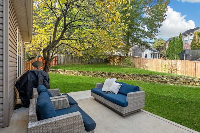 view of patio featuring grilling area