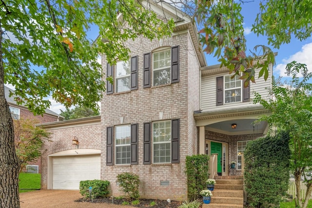 view of front of house with a garage