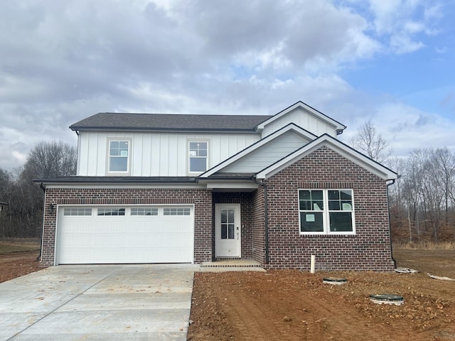 front facade with a garage