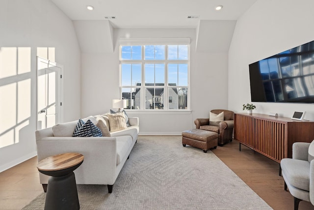 living room featuring light hardwood / wood-style floors