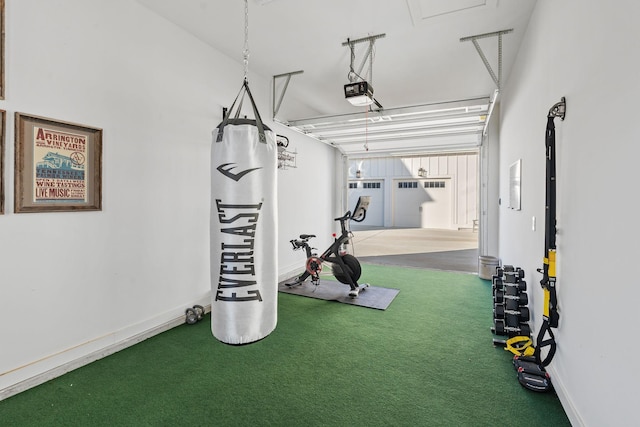 exercise area with carpet