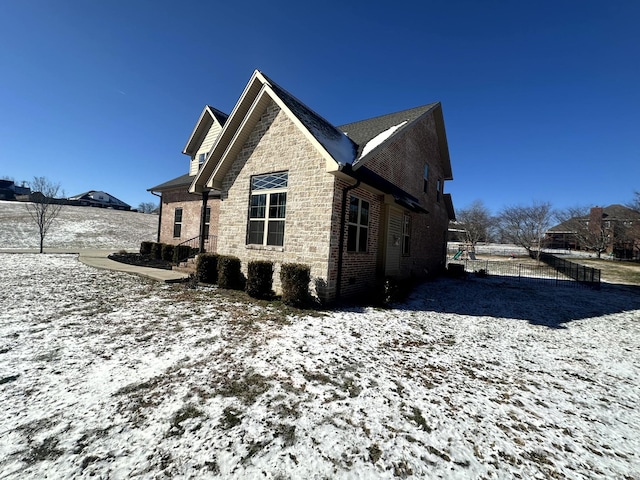 view of snow covered exterior