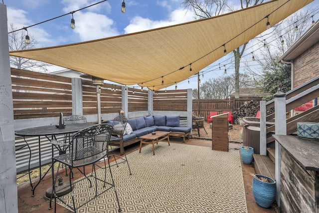 view of patio / terrace featuring an outdoor living space