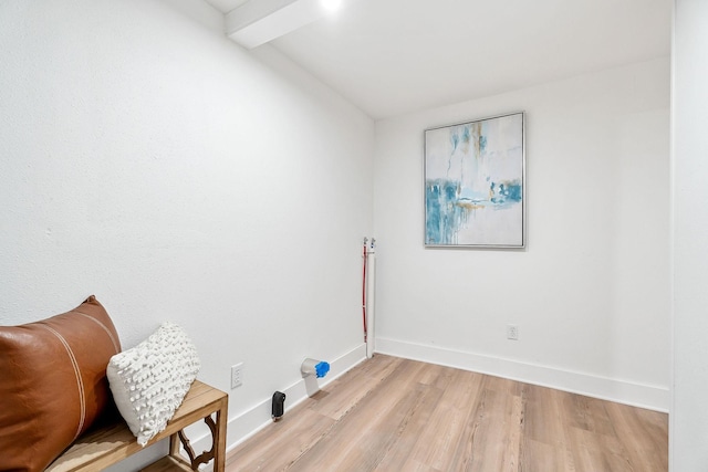 living area with light hardwood / wood-style floors