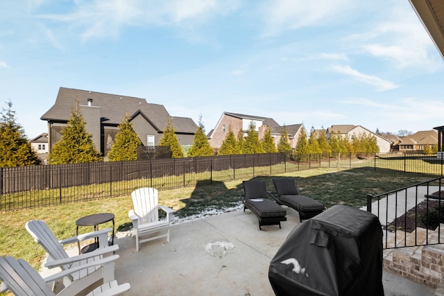 view of patio featuring area for grilling