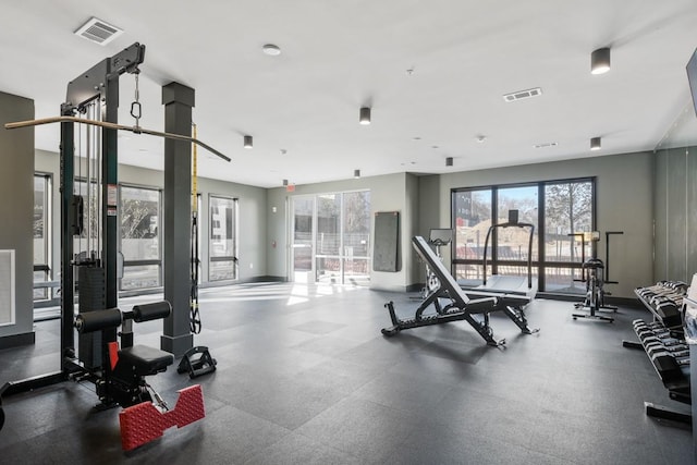 gym featuring plenty of natural light