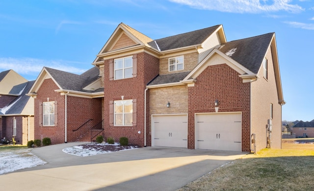 view of front of property featuring a garage