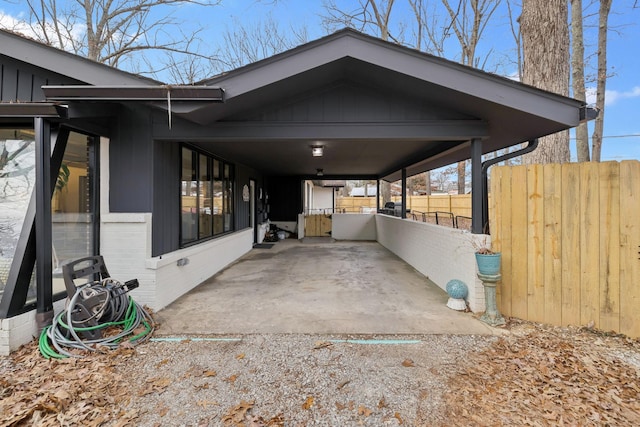 view of property exterior featuring a carport