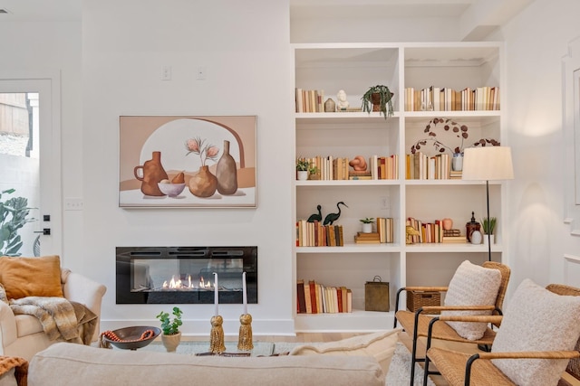 sitting room with built in features