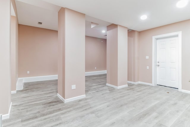 interior space featuring light wood-type flooring