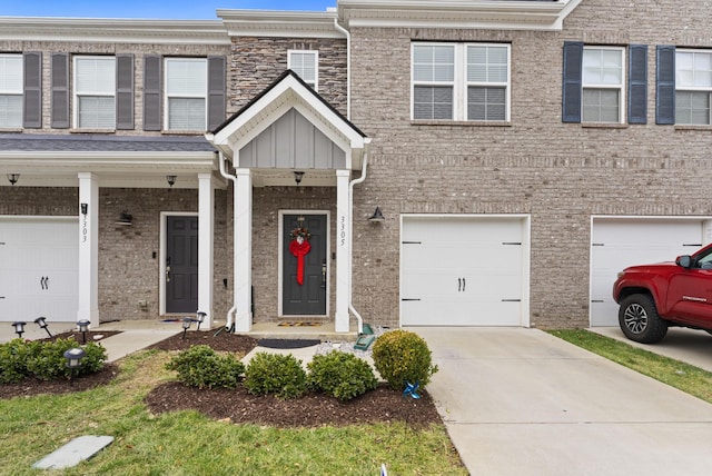 view of property with a garage