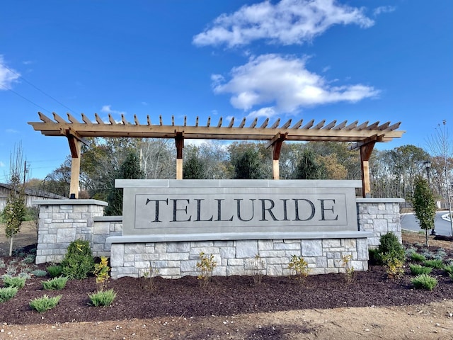 view of community sign