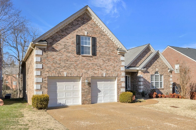 view of side of property featuring a garage