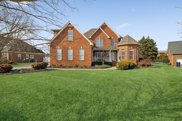 view of property with a front lawn