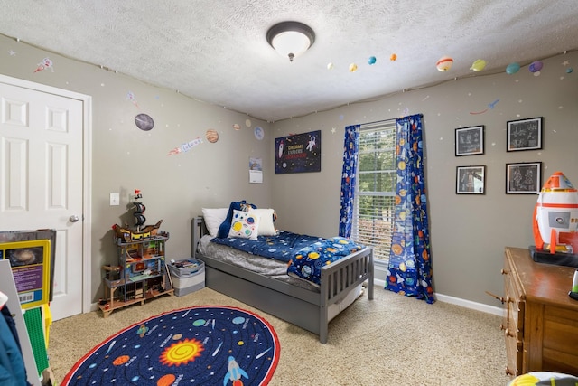 bedroom with a textured ceiling