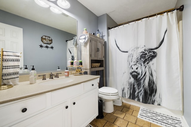 bathroom with toilet and vanity