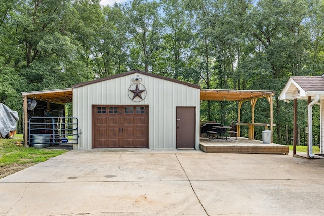 view of garage