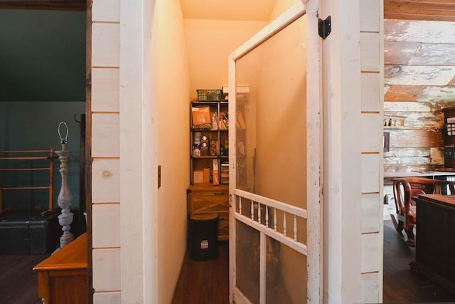 hall featuring dark hardwood / wood-style flooring