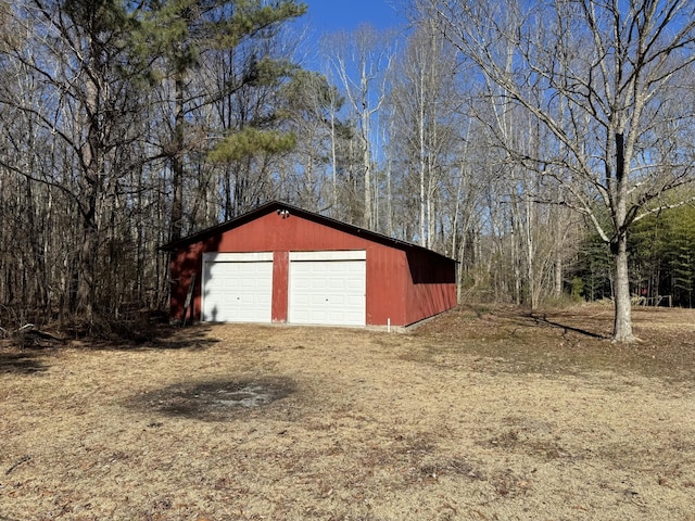 view of garage