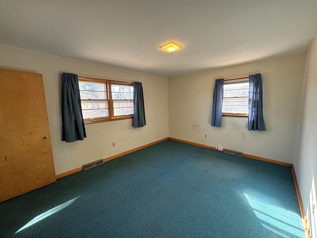 spare room with a wealth of natural light and carpet flooring