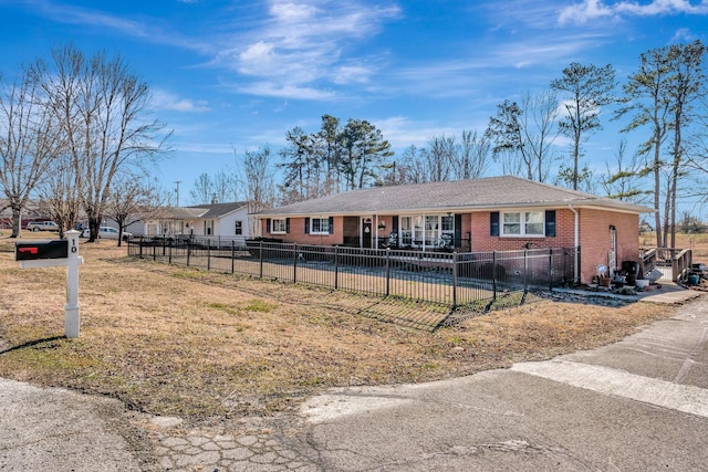 view of single story home