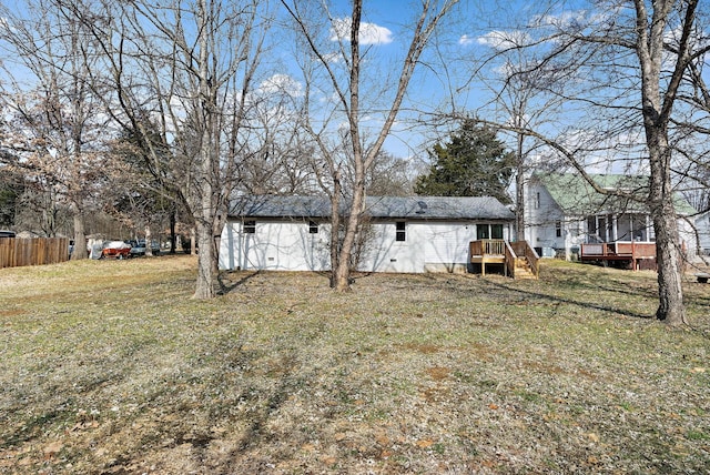 view of yard featuring a deck