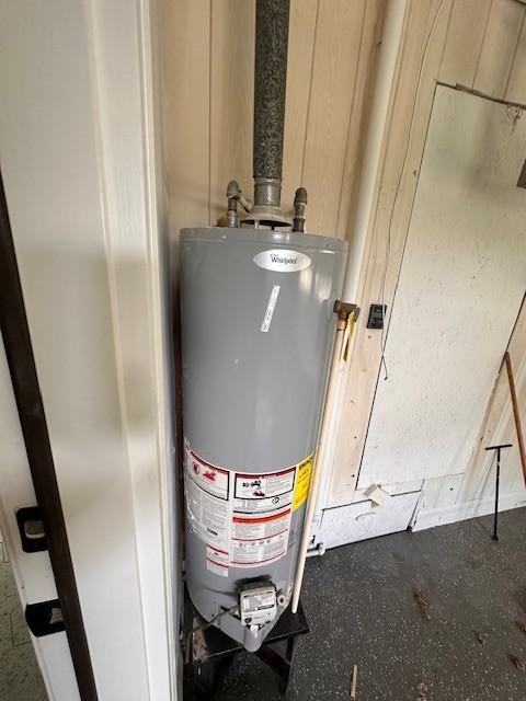 utilities featuring gas water heater