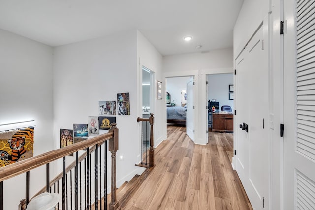 hall featuring light hardwood / wood-style flooring