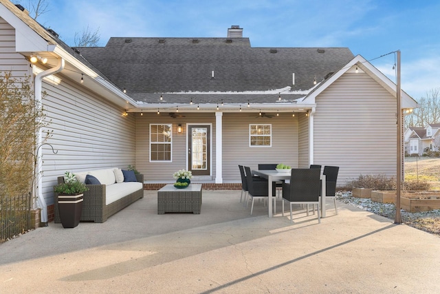 view of patio / terrace with outdoor lounge area and ceiling fan