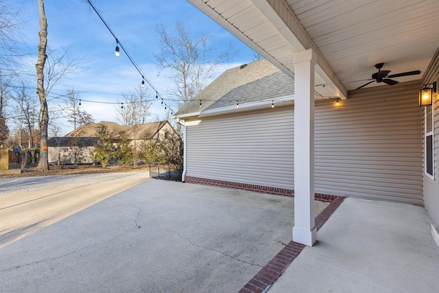 view of patio / terrace featuring ceiling fan