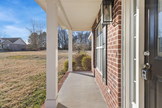 view of patio with a porch