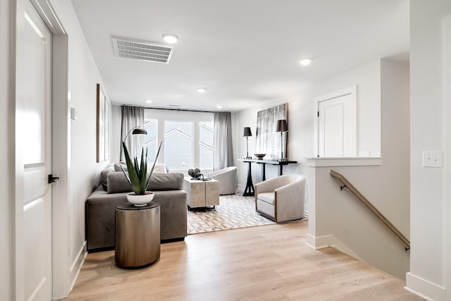 living room featuring light hardwood / wood-style floors