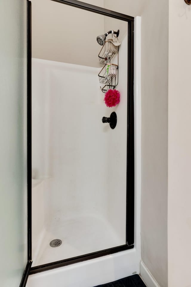 interior space featuring an enclosed shower