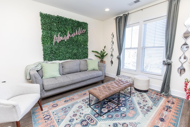 living room featuring hardwood / wood-style flooring