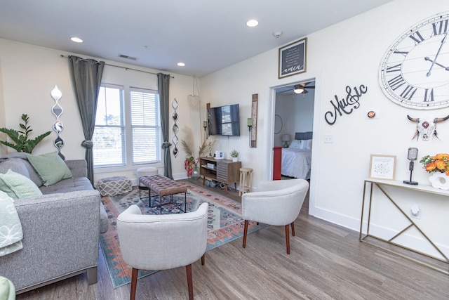 living room featuring hardwood / wood-style floors