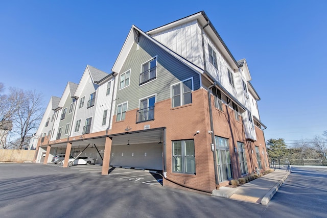 view of property featuring a garage