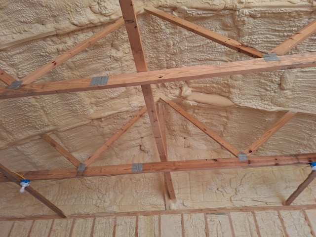 view of unfinished attic