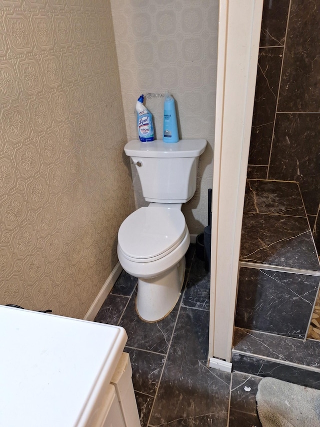 bathroom with toilet and vanity