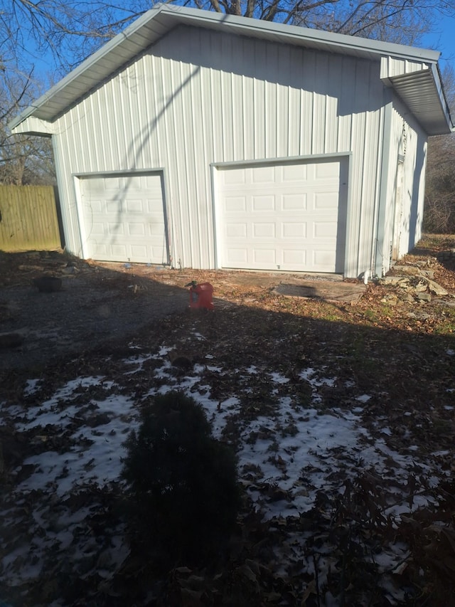 view of garage