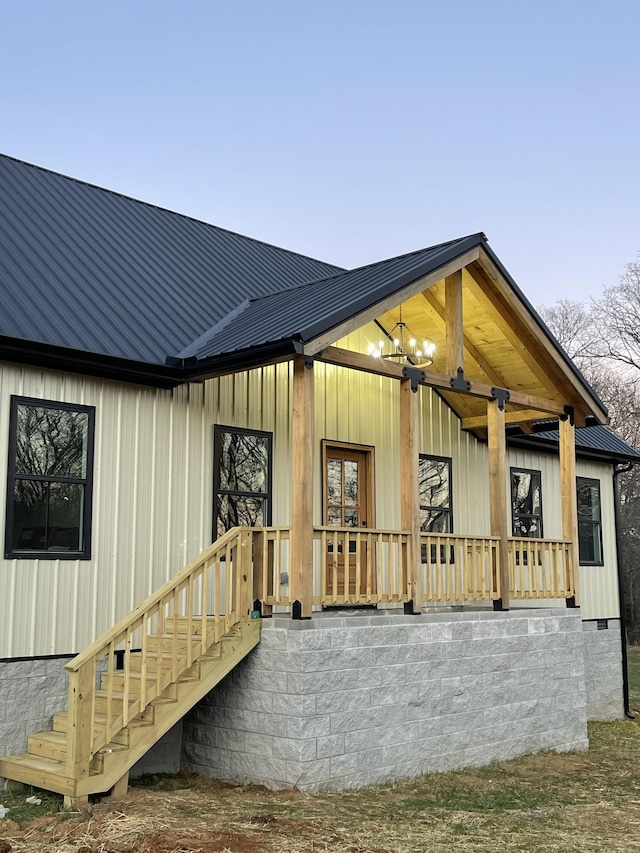 exterior space with a porch