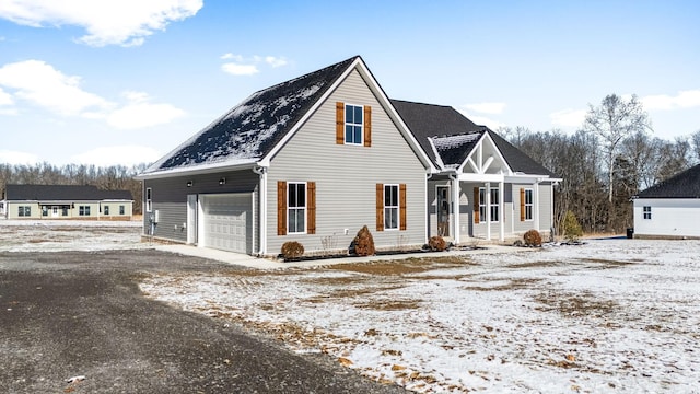 front facade with a garage