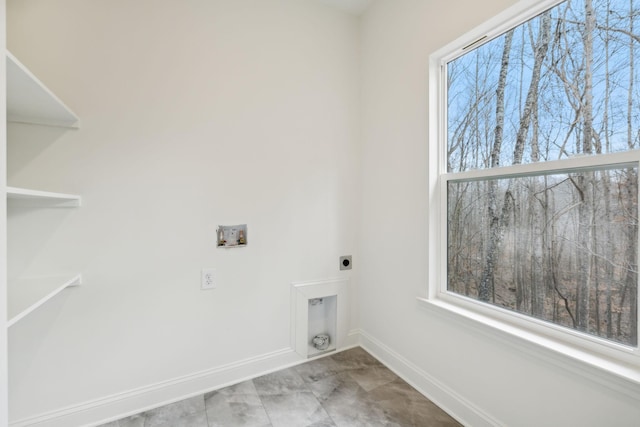 laundry area featuring hookup for a washing machine and hookup for an electric dryer