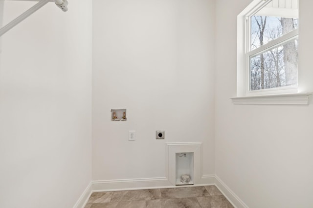 washroom featuring hookup for a washing machine and hookup for an electric dryer