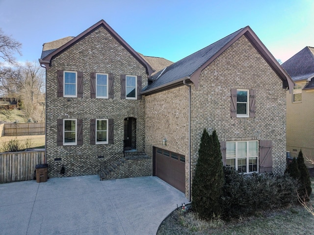 view of front facade with a garage